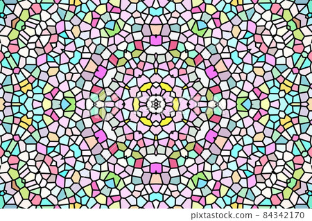 Stained glass-like geometric pattern design 84342170
