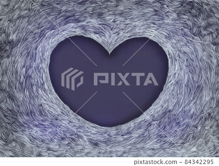Mysterious and dark fur-like heart frame background 84342295