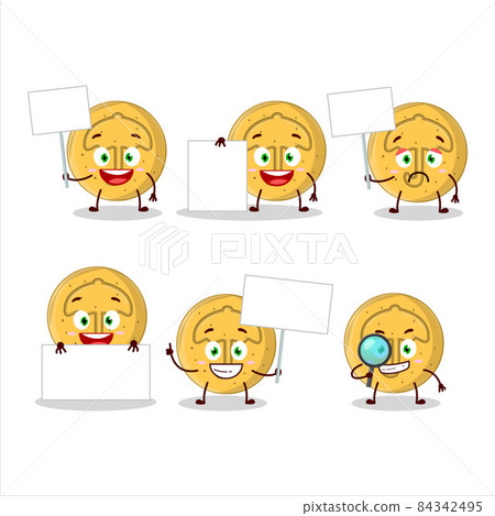 Dalgona candy umbrella cartoon character bring information board 84342495