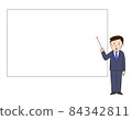 指向白板並給出解釋的商人 84342811