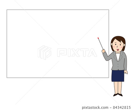 指向白板和解釋的女商人 84342815