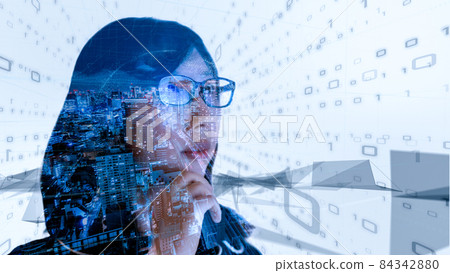 Digital sales, work from home, telework, digitization of large cities by IoT Image of background image Digital sales, work from home, telework, digitization of large cities by IoT Image of background image 84342880