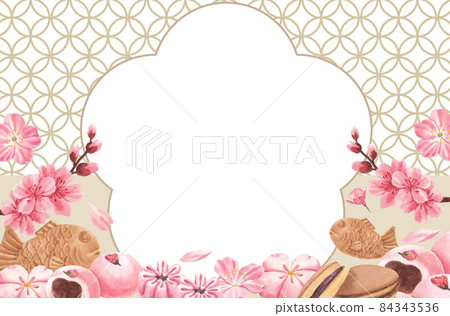 Wagashi Japanese Sweets frame Watercolor Wagashi Japanese Sweets frame Watercolor 84343536