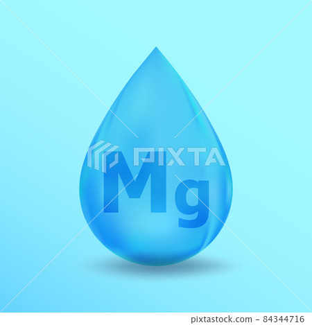 Realistic Mineral drop Mg Magnesium design. Blue nutrition design for beauty, cosmetic, heath advertising. Mg Magnesium Mineral design Realistic Mineral drop Mg Magnesium design. Blue nutrition design for beauty, cosmetic, heath advertising. Mg Magnesium Mineral design 84344716