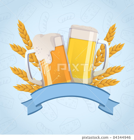 Beer background, place for advertising text, web template - Vector 84344946