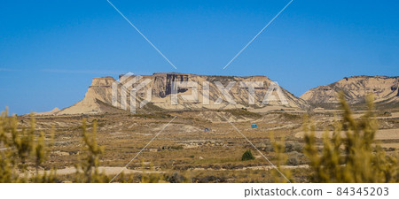 Spain, Navarre, Arguedas, Bardenas Reales desert, natural park classified as Biosphere Reserve by Spain, Navarre, Arguedas, Bardenas Reales desert, natural park classified as Biosphere Reserve by 84345203