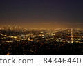 Illuminated night view of downtown Los Angeles from the Griffith Observatory 84346440