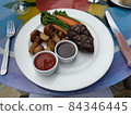 Garnish with restaurant steak 84346445