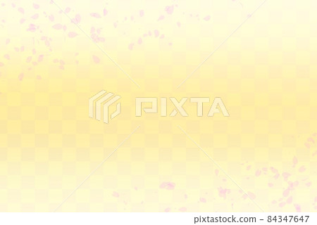 New Year's card material Checkered texture Light Japanese-style background material Sakura petals 84347647