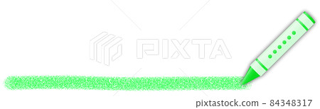 Character emphasis line written in green crayon 84348317