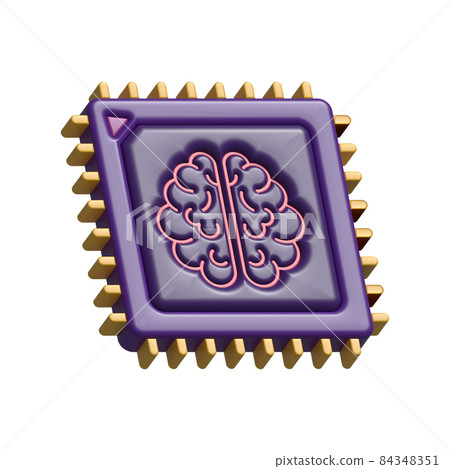 Brain. Digital brain in hand. Neural network. IQ testing. Brainstorm think idea. stock illustration 84348351