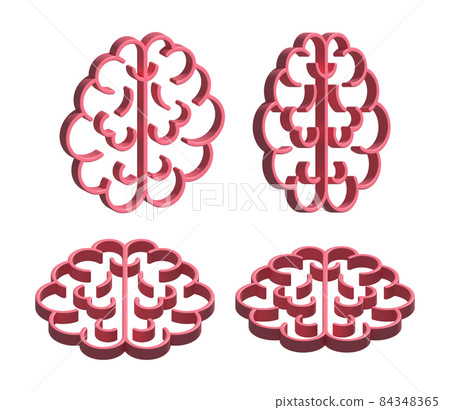 Human brain icon. Thinking process, brainstorming, good idea brain activity. Human brain icon. Thinking process, brainstorming, good idea brain activity. 84348365