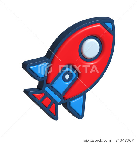 Rocket Start Up Concept. Neon icon. illustration. Rocket Start Up Concept. Neon icon. illustration. 84348367