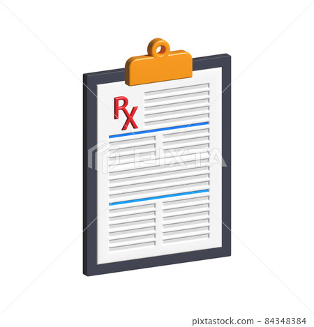 Blank Rx prescription form isolated on white background. stock illustration. Blank Rx prescription form isolated on white background. stock illustration. 84348384