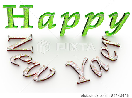 3d text Happy new year 84348436
