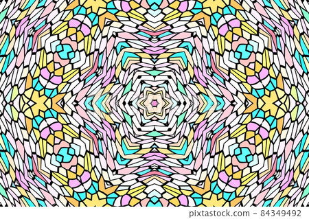 Stained glass-like geometric pattern design 84349492