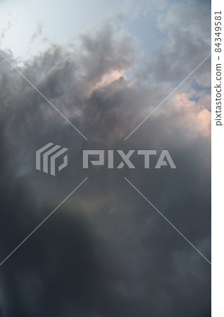 Sudden rain clouds, gray cloudy sky landscape 84349581