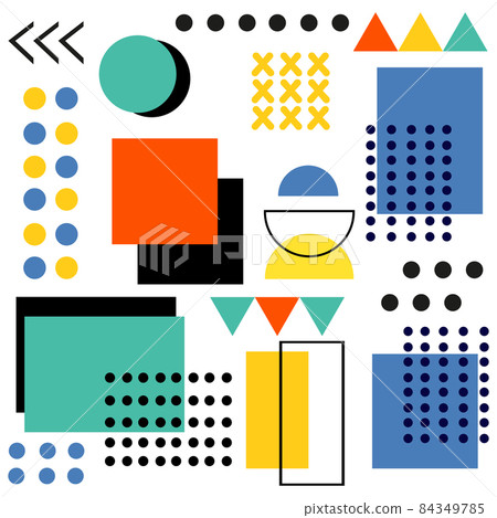 Abstract background with different geometric shapes - illustration 84349785
