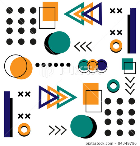 Abstract background with different geometric shapes - illustration 84349786