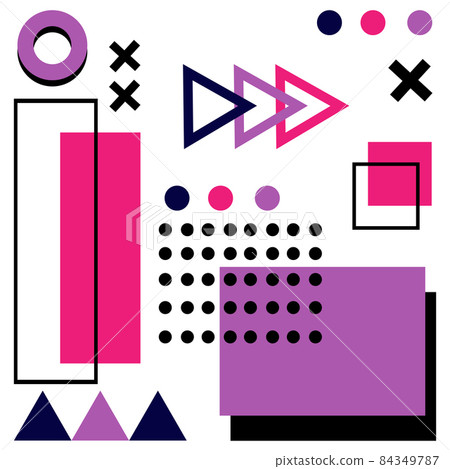 Abstract background with different geometric shapes - illustration Abstract background with different geometric shapes - illustration 84349787