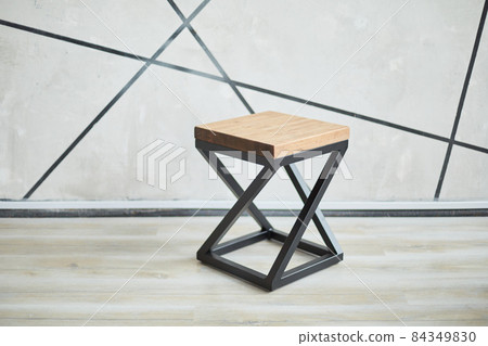 two stylish chairs made of wood and metal two stylish chairs made of wood and metal 84349830