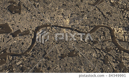 city map. 3d map of. city from above 3d illustration. Vertical poster map. 84349991