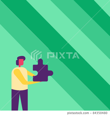 Business Man Holding Jigsaw Puzzle Piece Unlocking New Futuristic Technologies. Man Carrying Puzzles Part Displaying Solving Late Innovative Virtual Ideas. Business Man Holding Jigsaw Puzzle Piece Unlocking New Futuristic Technologies. Man Carrying Puzzles Part Displaying Solving Late Innovative Virtual Ideas. 84350480