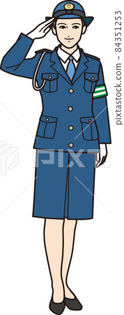 女警員向全身敬禮 84351253