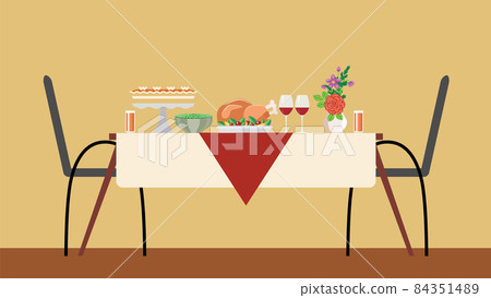Thanksgiving dinner table Thanksgiving dinner table 84351489