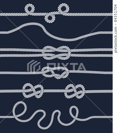 Marine rope knot seamless pattern. Marine rope and sailors ship knot, cord sailor borders, knot sail, package rope seamless. For fabric, wallpaper, wrapping vector illustration Marine rope knot seamless pattern. Marine rope and sailors ship knot, cord sailor borders, knot sail, package rope seamless. For fabric, wallpaper, wrapping vector illustration 84351704