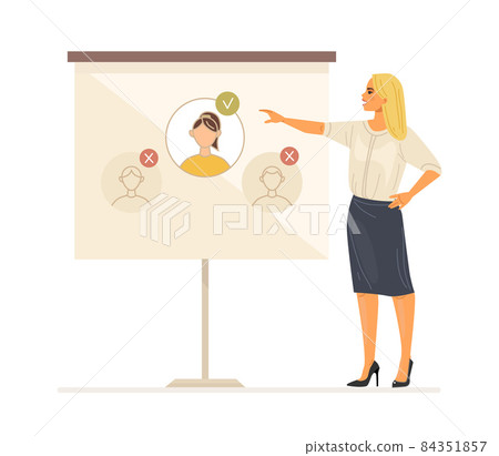 Staff search. Recruiting for business, job hiring, search for an employee for vacant position. Job managers woman selects candidates and selects the best 84351857