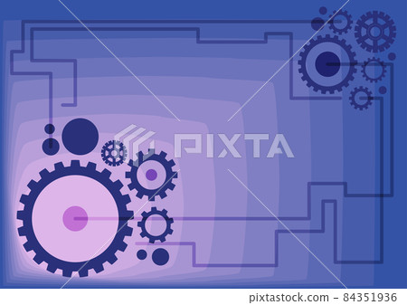 Illustration Of Mechanic Gears Connected To Each Other Performing Work. Drawing Of Cogwheels Attached On Sides Acting Alongside. Cogs Flowing In Sync Mechanically. 84351936