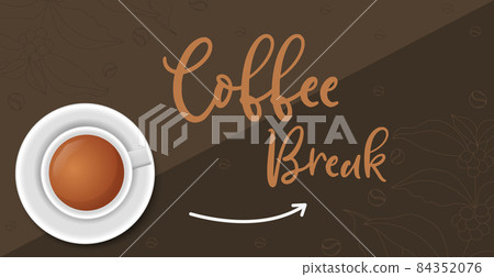 Coffee break, stylish coffee dark background - Vector Coffee break, stylish coffee dark background - Vector 84352076