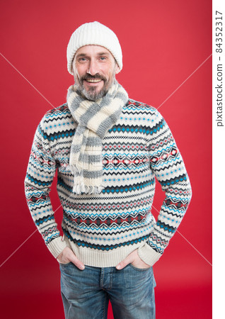 Winter sweater. Knitted accessories. Winter weather style. Winter sweater. Knitted accessories. Winter weather style. 84352317