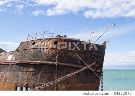 Wreckages on San Gregorio beach, Chile historic site Wreckages on San Gregorio beach, Chile historic site 84352873