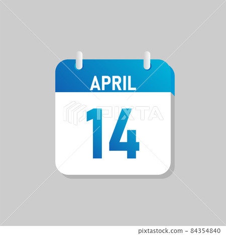 White daily calendar Icon April in a Flat Design style.  84354840