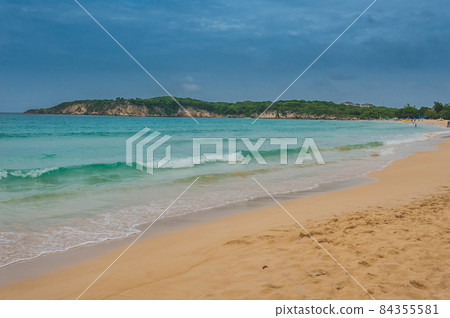 Tropical Paradise. Dominican Republic, Seychelles, Caribbean, Mauritius, Philippines, Bahamas. Relaxing on remote Paradise beach. Vintage. 84355581