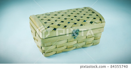 wicker box.isolated on a white background. 84355740