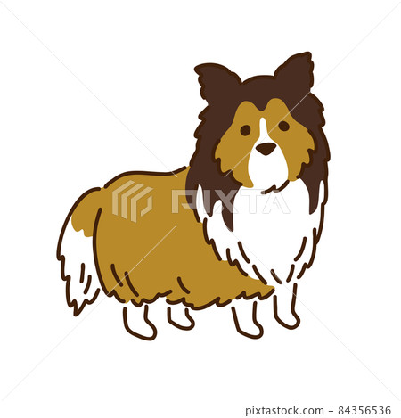 Sheltie Simple Image Sheltie simple and cute dog illustration - Stock Illustration [84356536 ...