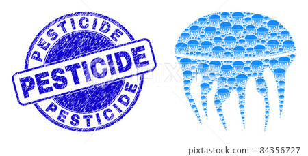 Scratched Pesticide Stamp Seal and Jelly Fish Recursion Composition of Self Items Scratched Pesticide Stamp Seal and Jelly Fish Recursion Composition of Self Items 84356727