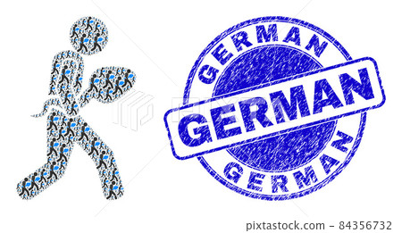 Distress German Stamp And Sperm Courier Fractal Collage of Self Icons Distress German Stamp And Sperm Courier Fractal Collage of Self Icons 84356732