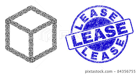 Rubber Lease Stamp and Isometric Cube Recursive Collage of Self Items 84356755