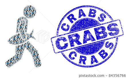 Grunge Crabs Stamp and Fish Courier Fractal Composition of Self Icons Grunge Crabs Stamp and Fish Courier Fractal Composition of Self Icons 84356766