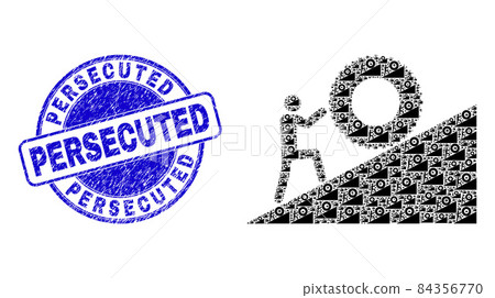 Textured Persecuted Stamp And Man Rolling Tire Up Recursive Mosaic of Self Icons Textured Persecuted Stamp And Man Rolling Tire Up Recursive Mosaic of Self Icons 84356770