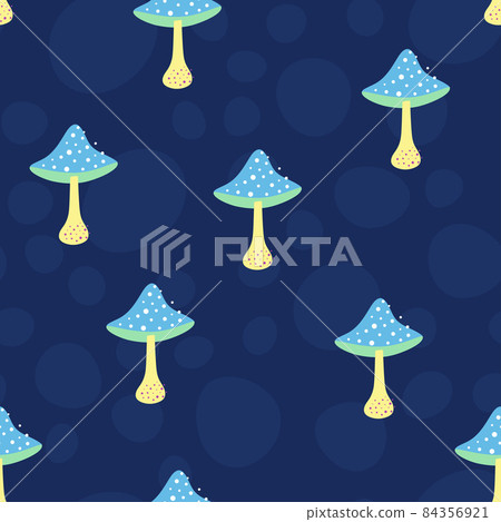 cute colorful mushrooms seamless pattern, vector illustration 84356921