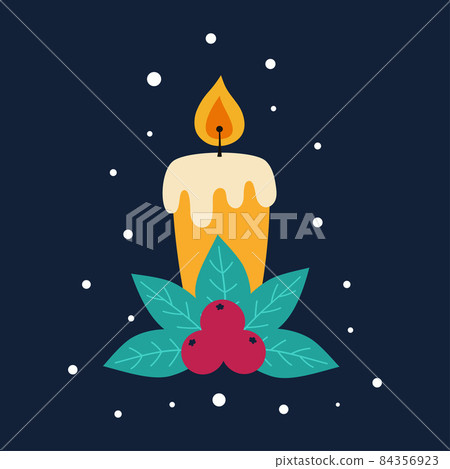 cartoon christmas candle isolated on white background cartoon christmas candle isolated on white background 84356923