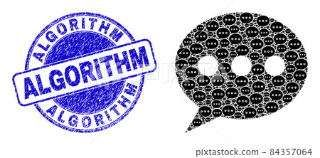 Textured Algorithm Badge And Forum Message Fractal Collage of Self Items 84357064