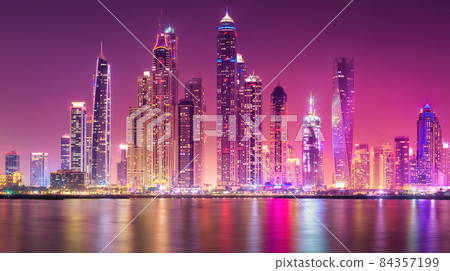 Dubai Marina bay view from Palm Jumeirah, UAE Dubai Marina bay view from Palm Jumeirah, UAE 84357199