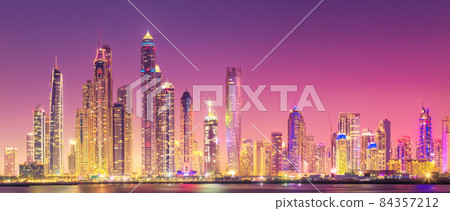 Dubai Marina bay view from Palm Jumeirah, UAE Dubai Marina bay view from Palm Jumeirah, UAE 84357212