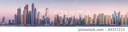 Dubai Marina bay view from Palm Jumeirah, UAE Dubai Marina bay view from Palm Jumeirah, UAE 84357215